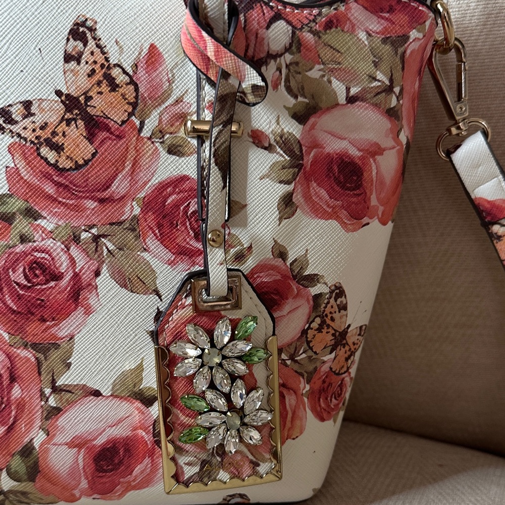 Aldo Floral White and Pink Women's Tote Bag - Picture 4 of 11